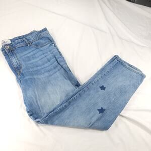 Jordache Slim Boyfriend Medium Wash Denim Jeans Womens Size 18 Blue